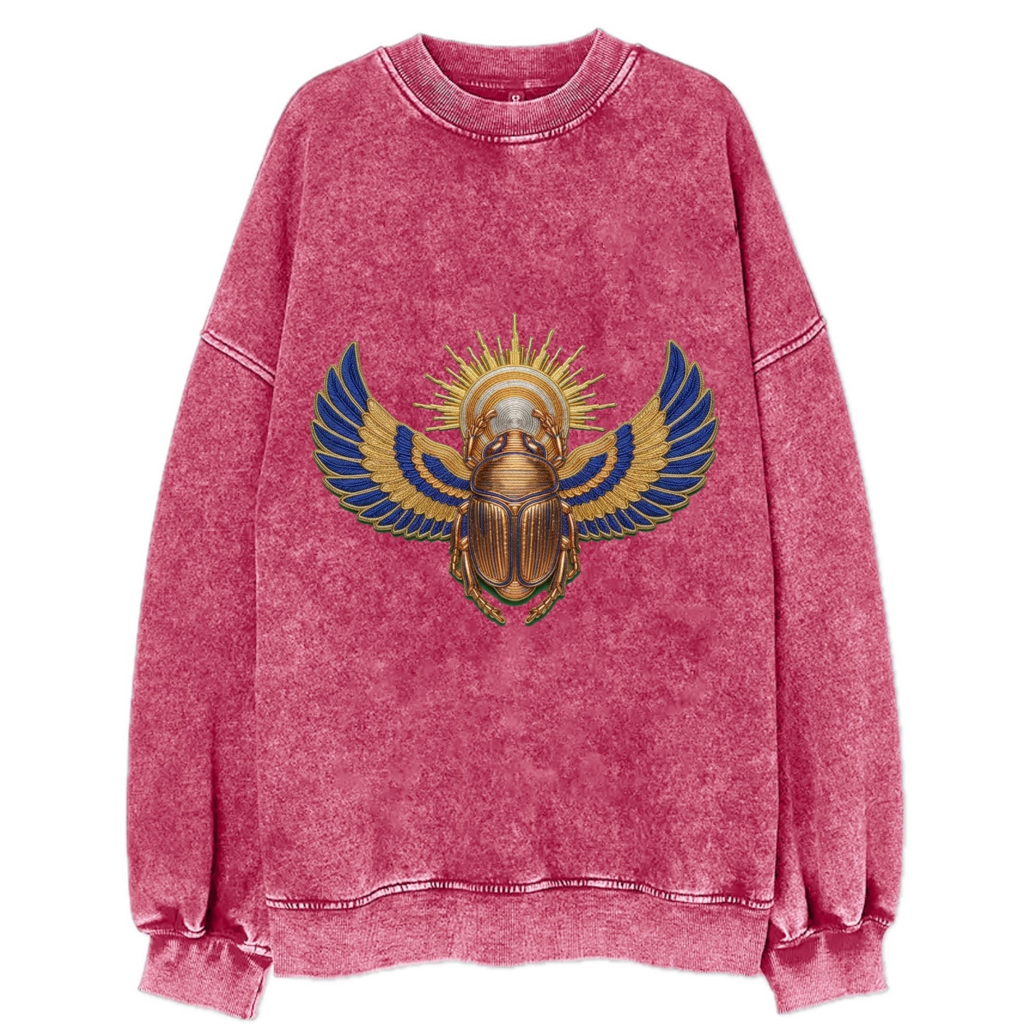 Winged Scarab - Vintage Sweatshirt - Pink