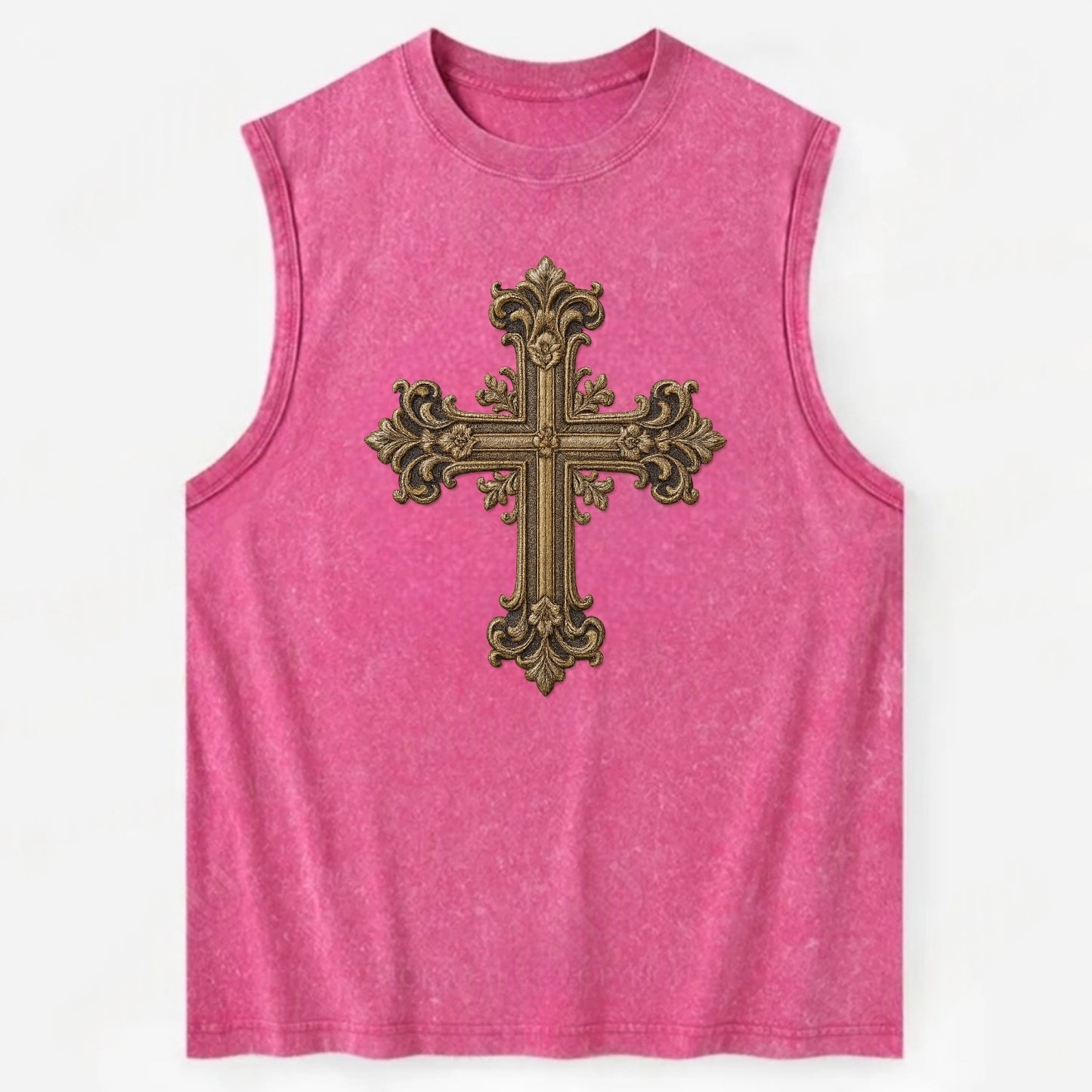 Victorian Cross - Vintage Washed Tank - Pink