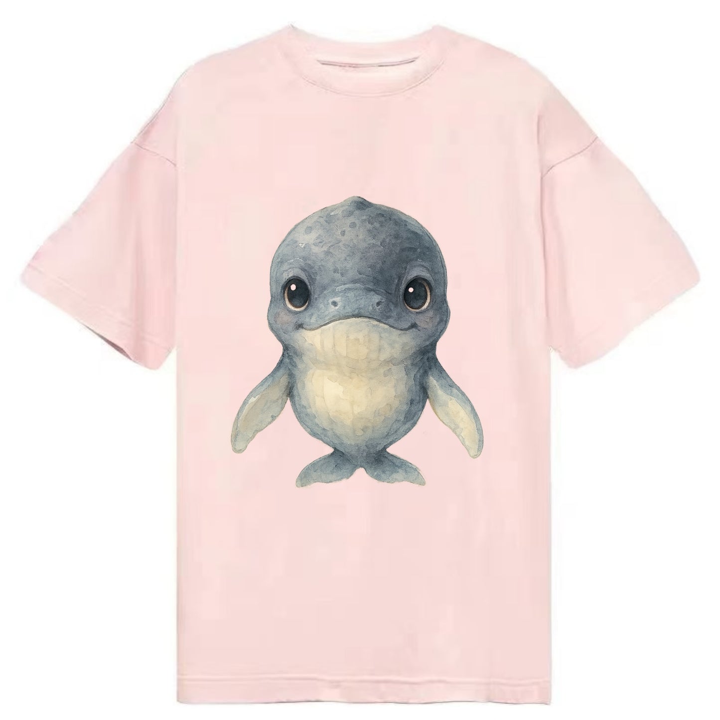 Baby Humpback Whale - dark gray with white flippers, large gentle eyes, - Classic T-shirt - Pink