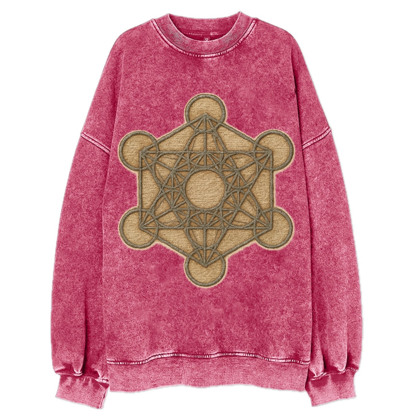 Metatron's Cube - Vintage Sweatshirt - Pink