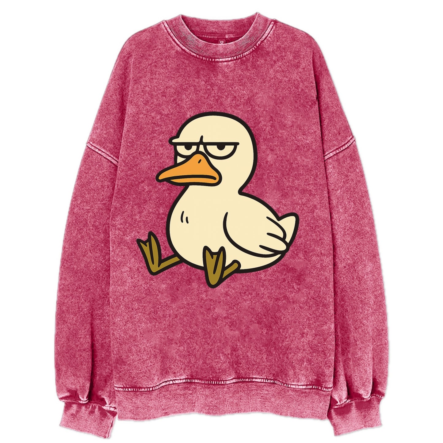 The Duck Judging Silently - Vintage Sweatshirt - Pink