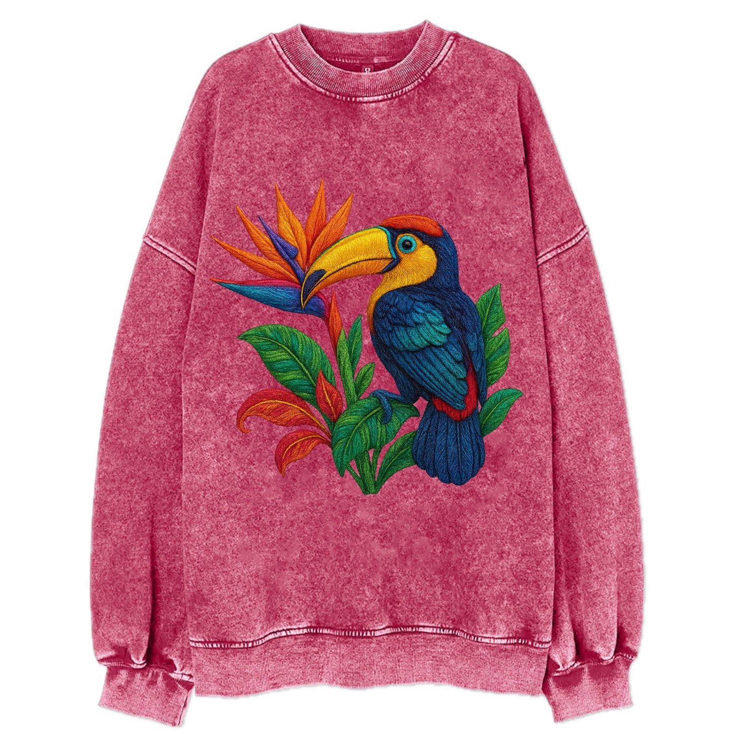 Toucan Paradise - Vintage Sweatshirt - Pink