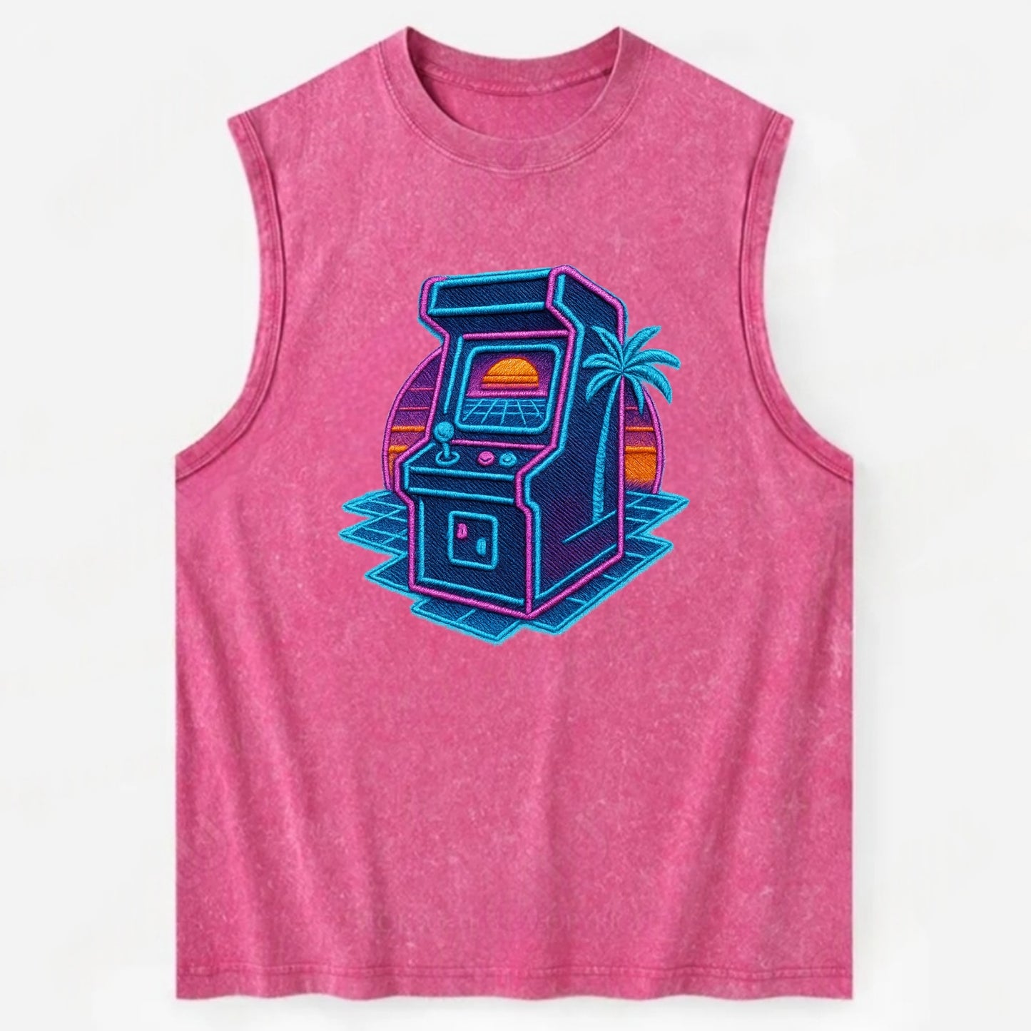 Arcade Machine - Vintage Washed Tank - Pink
