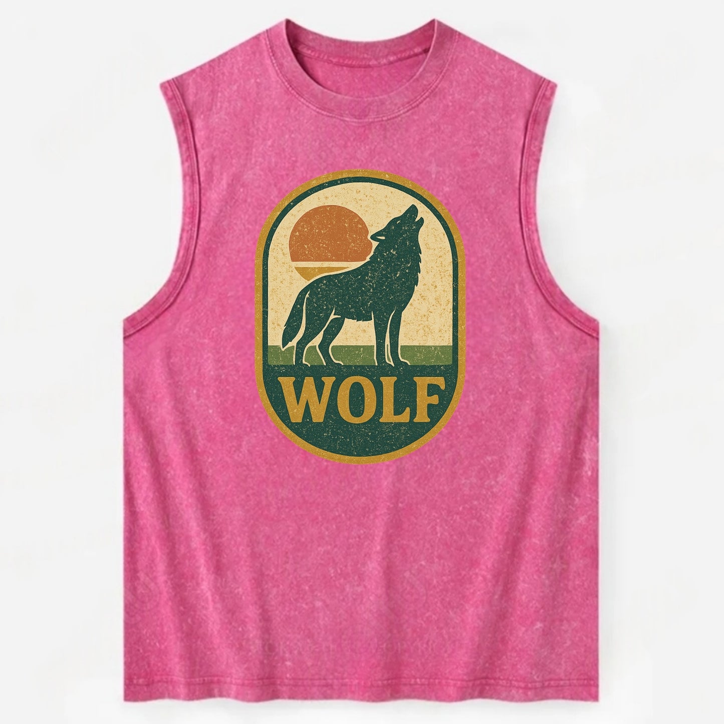 Carbon Fiber Wolf - Vintage Washed Tank - Pink