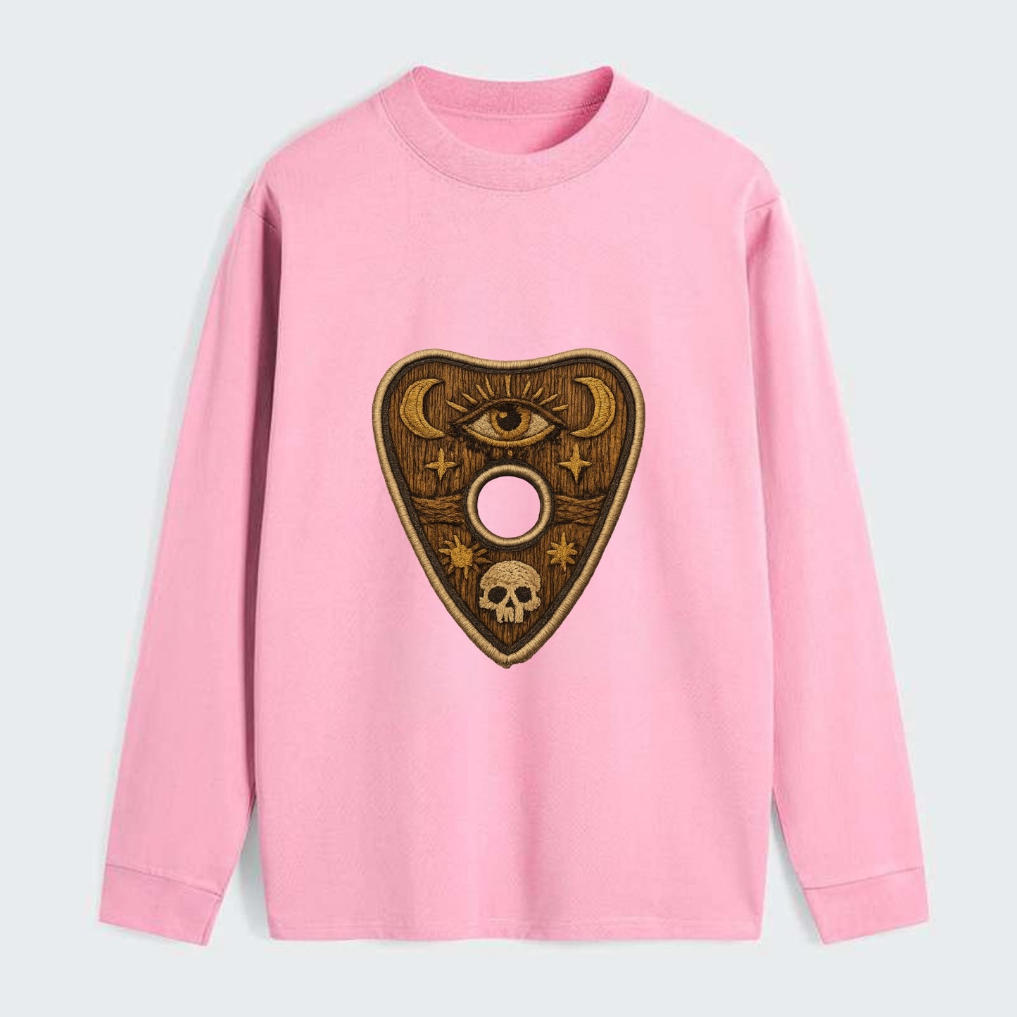 OUIJA PLANCHETTE - spirit board pointer in wood and gold , seance - Classic Long Sleeve Shirt - Pink