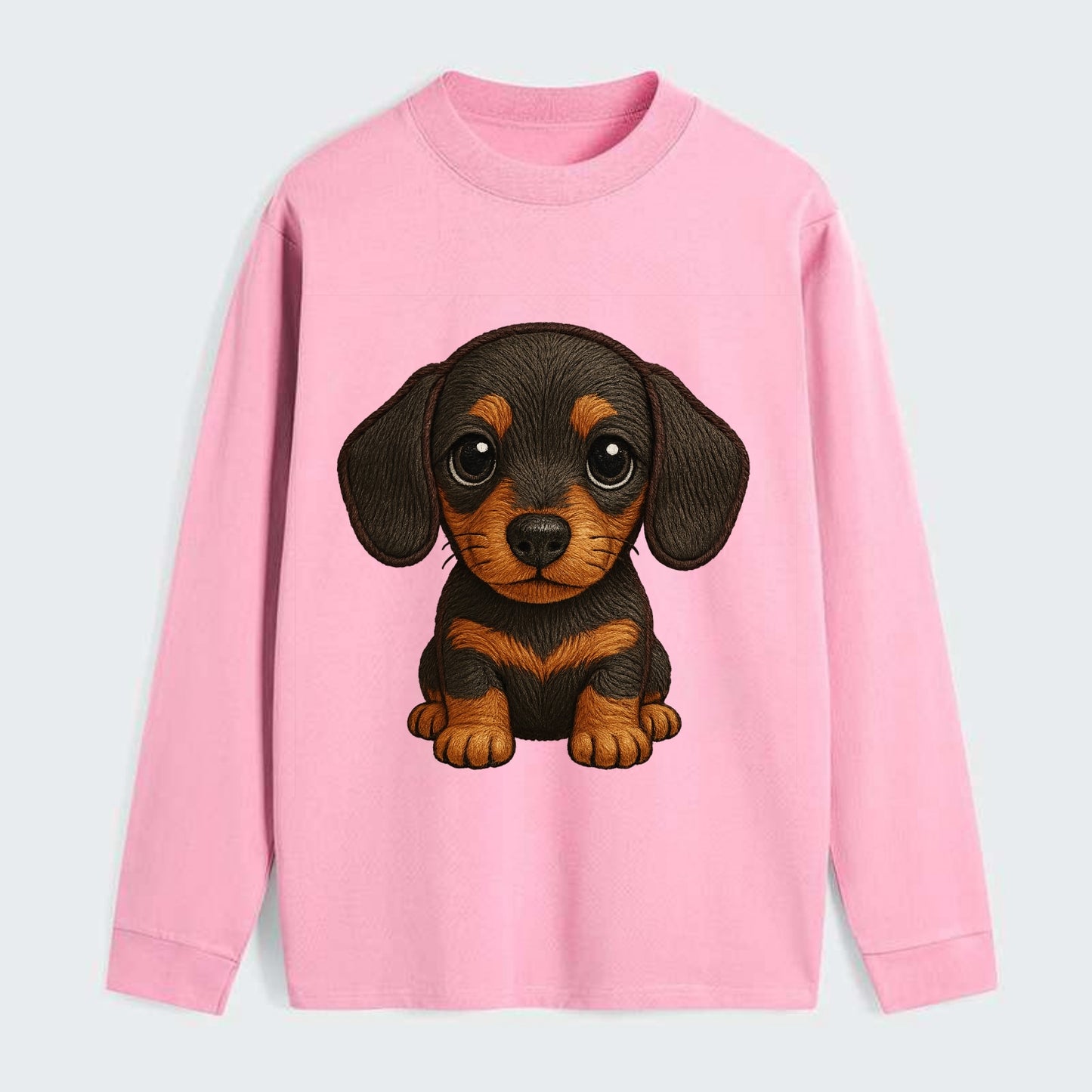 Baby Dachshund Puppy - long body, short legs, floppy ears, curious - Classic Long Sleeve Shirt - Pink