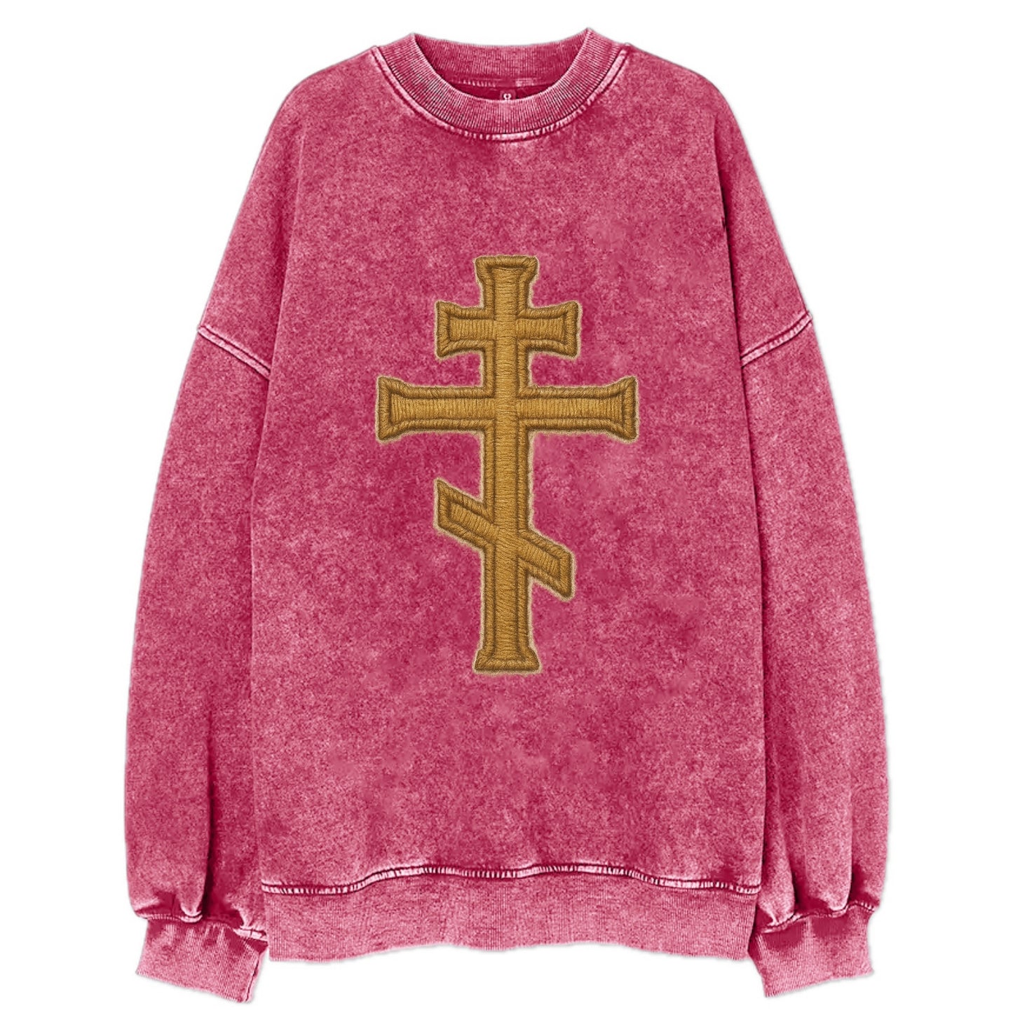 Orthodox Cross - Vintage Sweatshirt - Pink