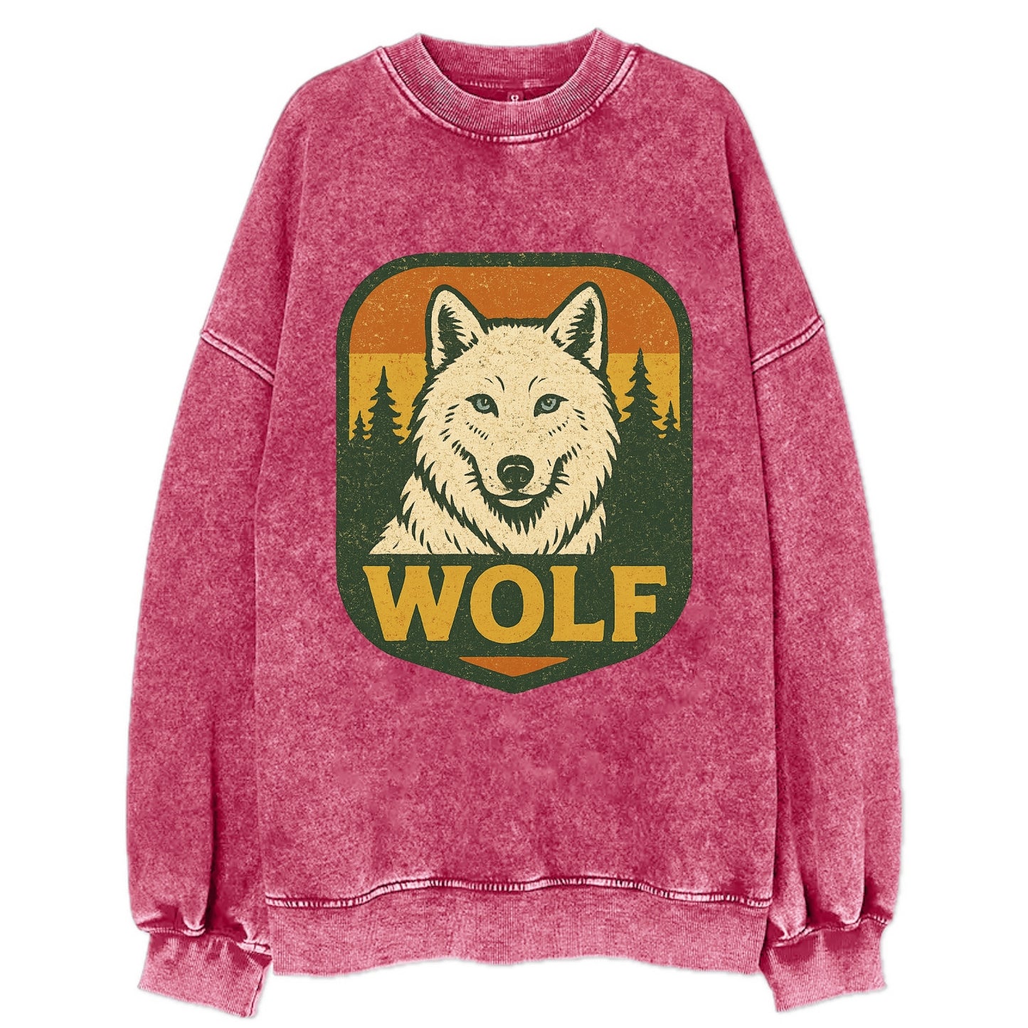 Arctic White Wolf - Vintage Sweatshirt - Pink