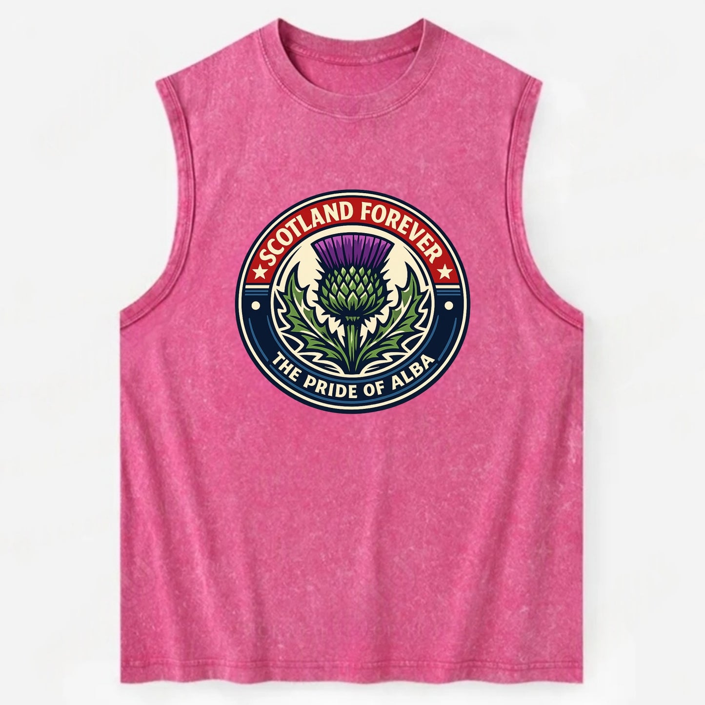 Highland Heritage Emblem - Vintage Washed Tank - Pink