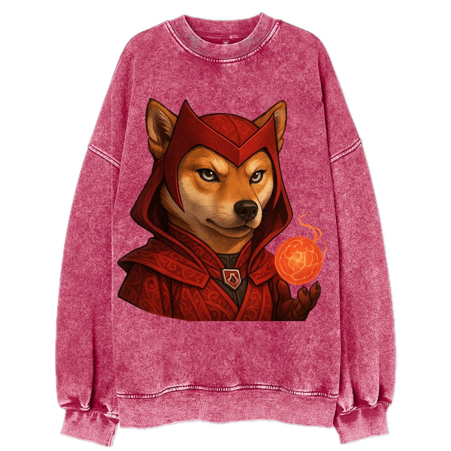 Shiba Inu Scarlet Witch - Vintage Sweatshirt - Pink