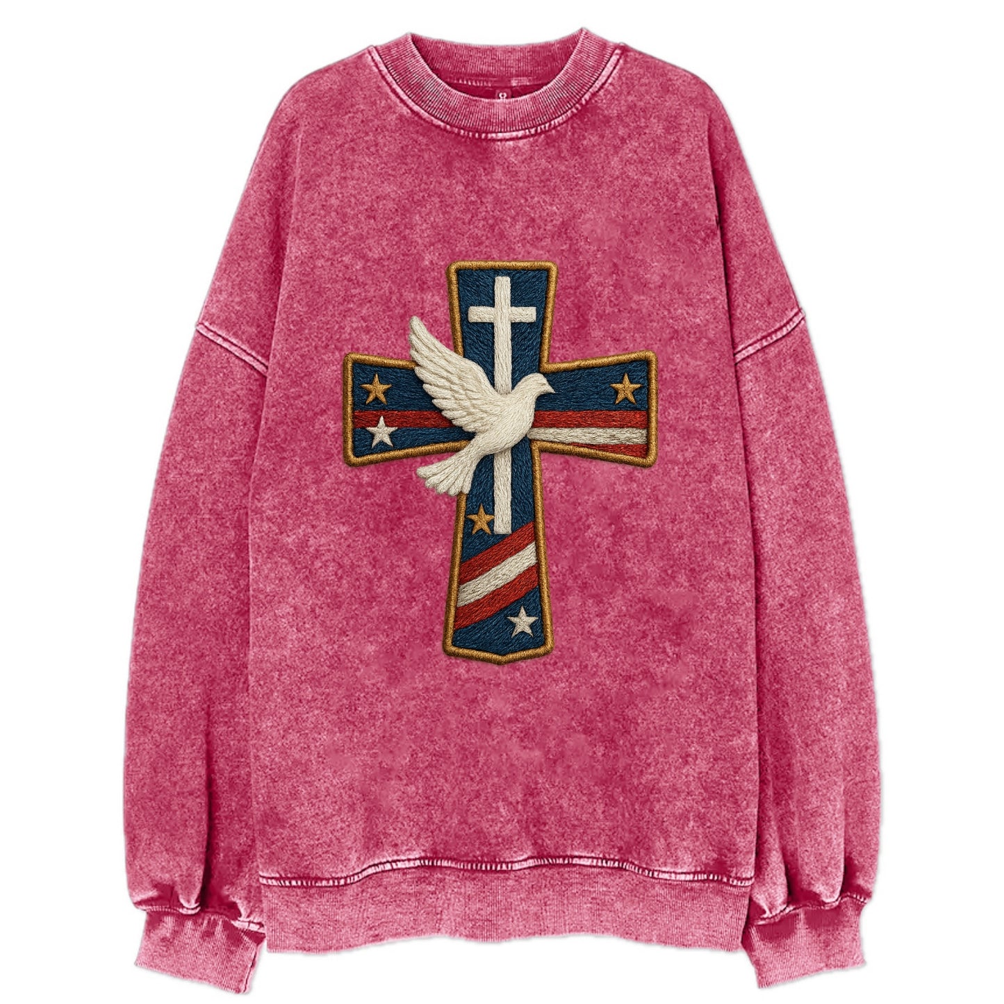 Dove and Cross - Vintage Sweatshirt - Pink