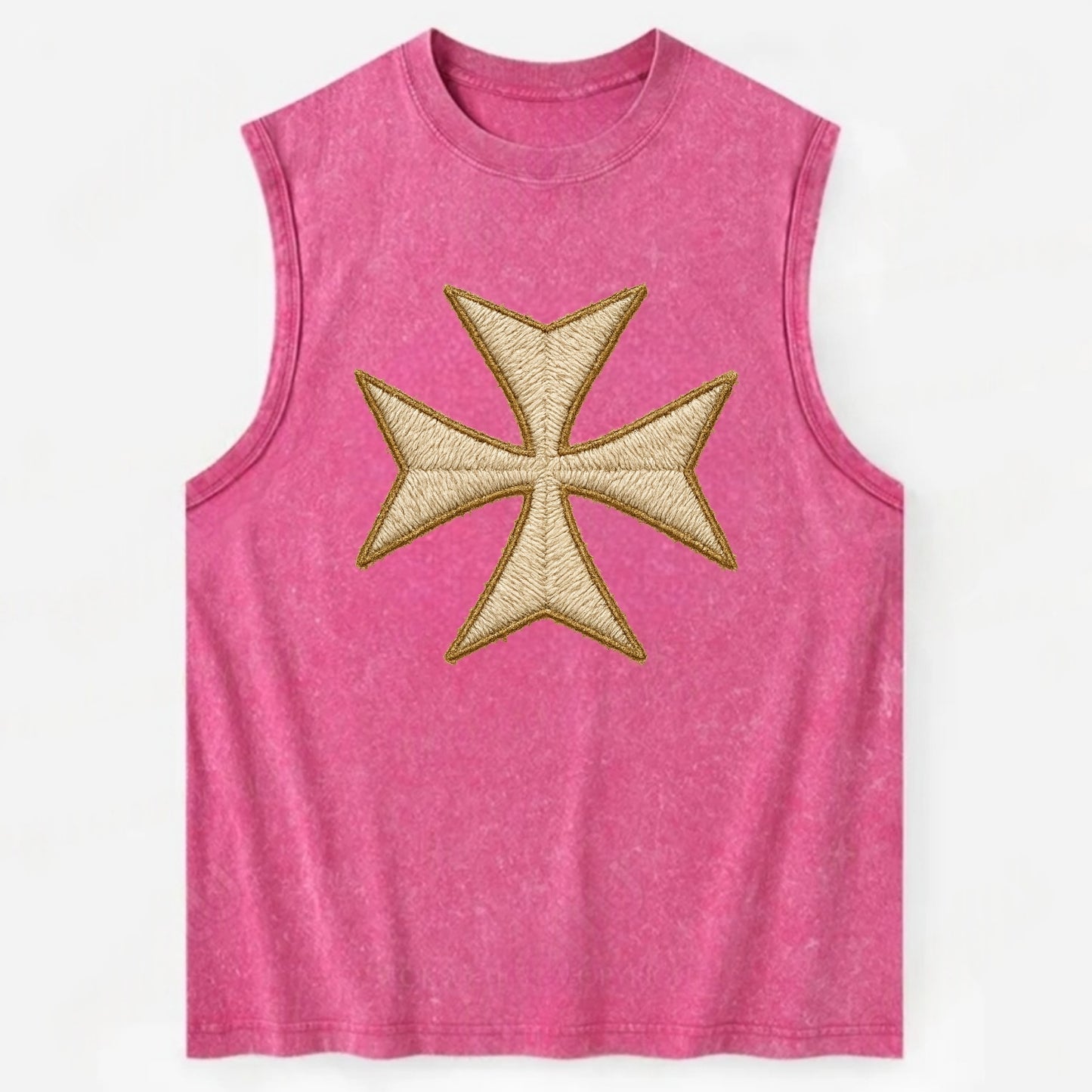 Hospitaller Cross - Vintage Washed Tank - Pink