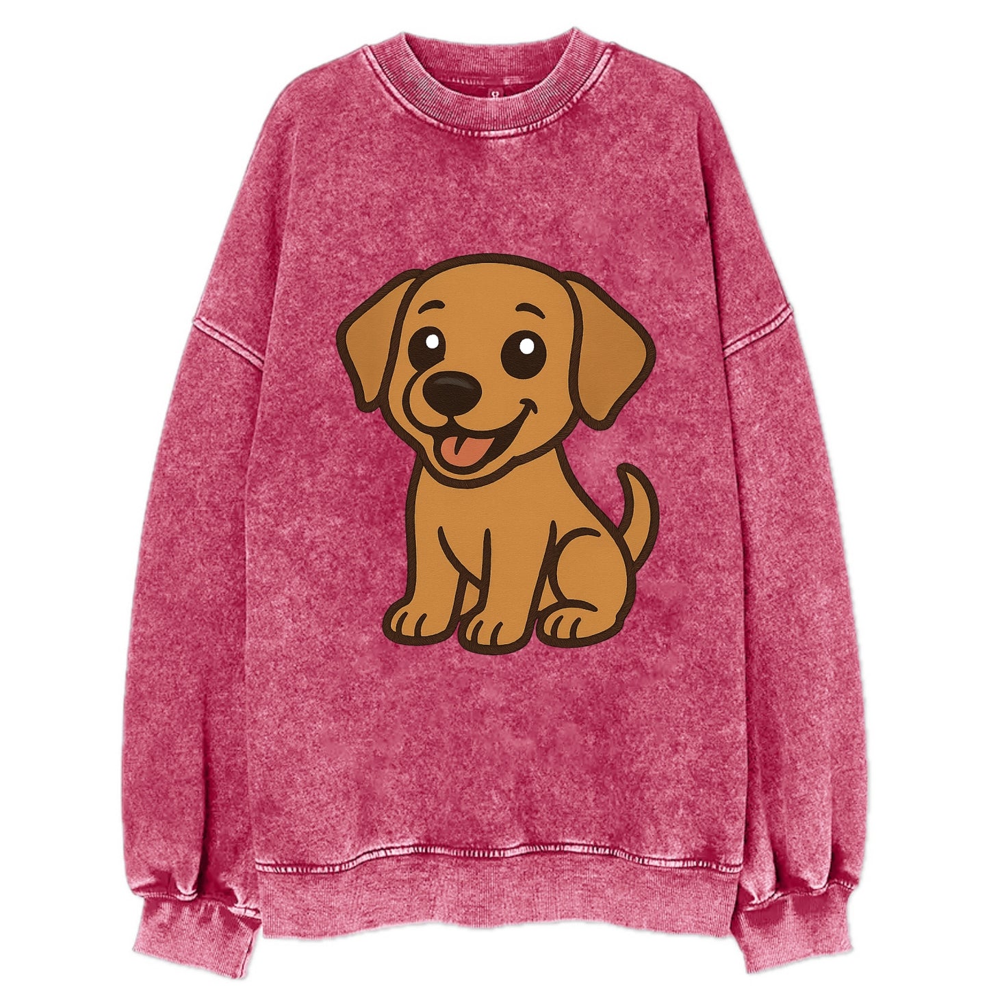 Labrador - Happy panting expression - Vintage Sweatshirt - Pink