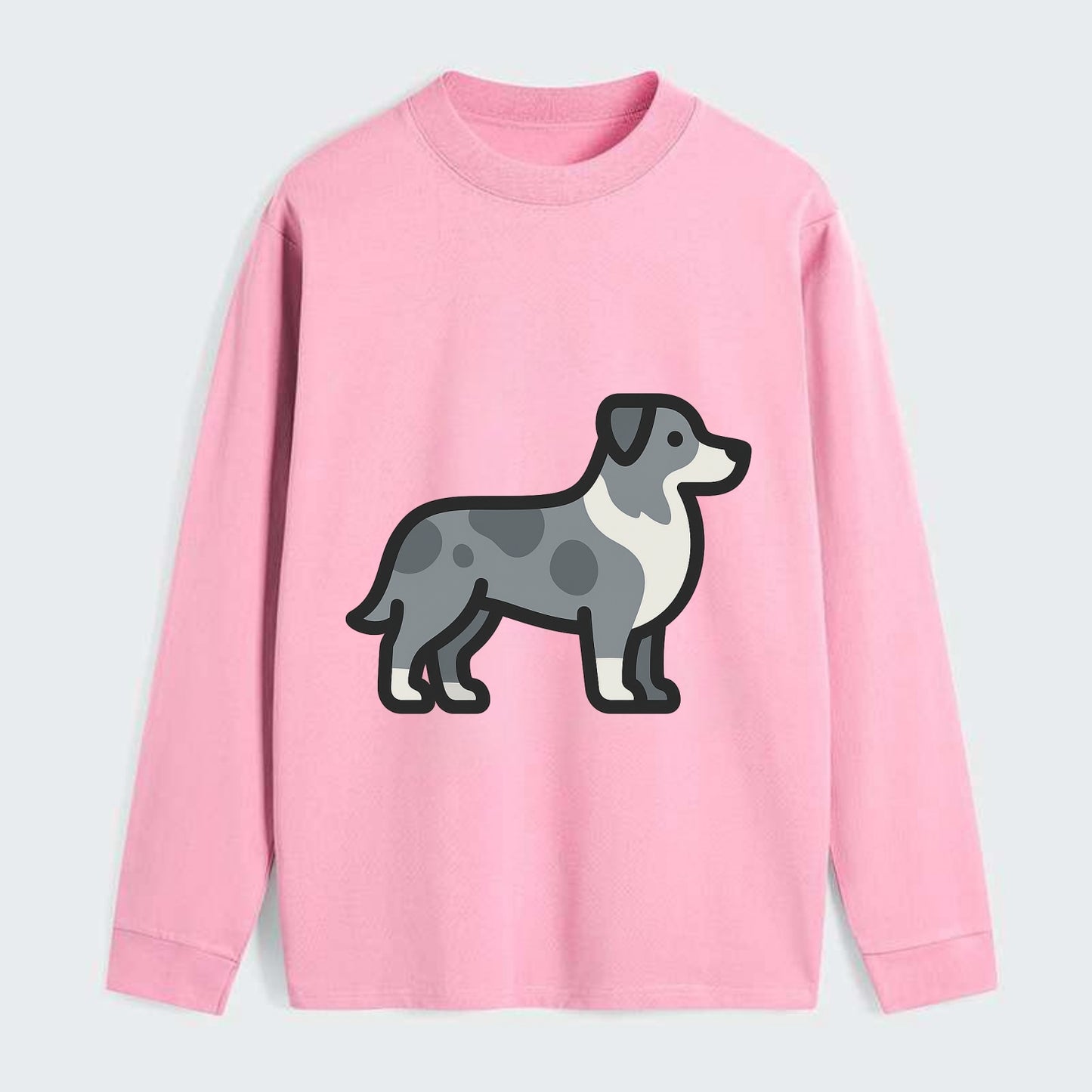 Australian Shepherd - Blue merle flat side profile - Classic Long Sleeve Shirt - Pink