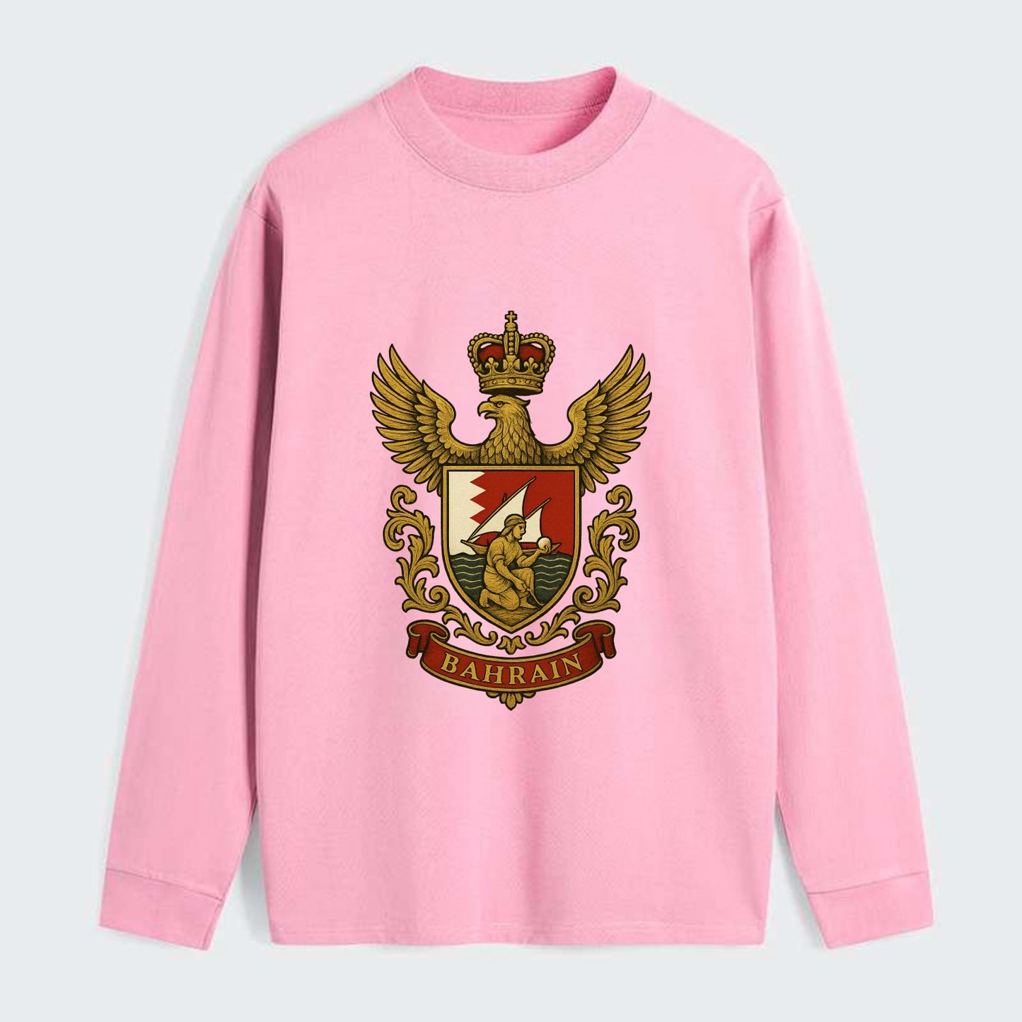 Bahrain Heritage Badge - Classic Long Sleeve Shirt - Pink