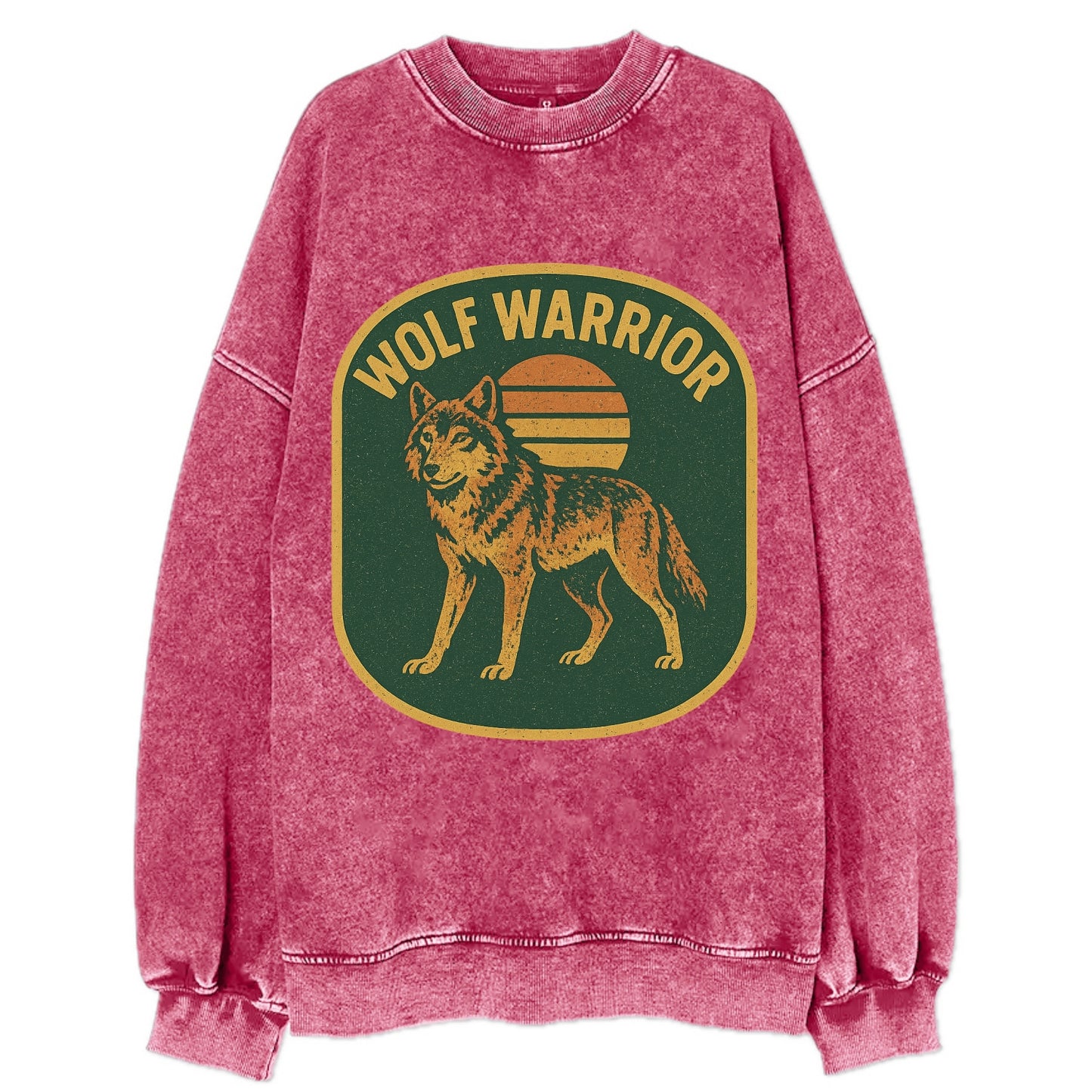 Wolf Warrior - Vintage Sweatshirt - Pink