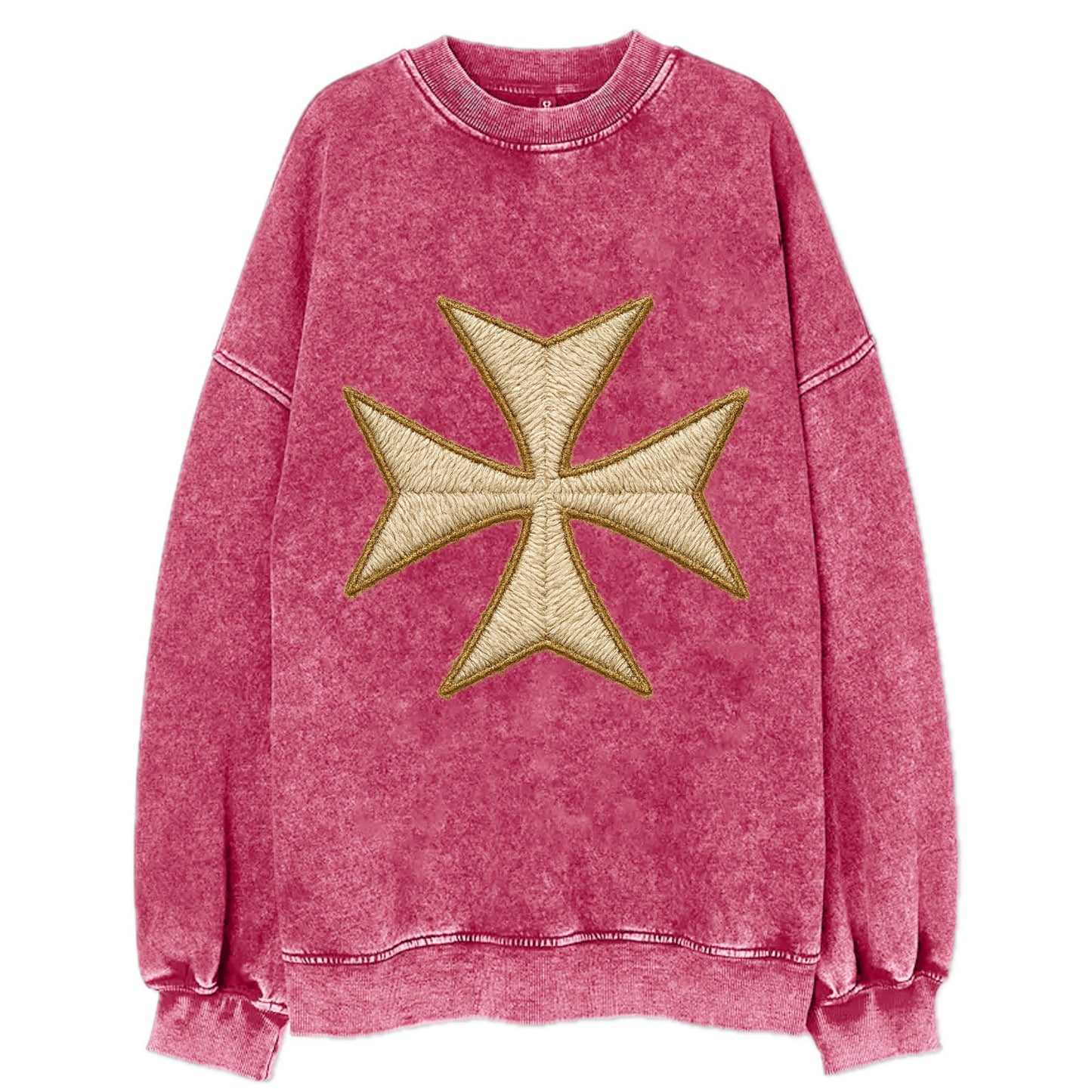 Hospitaller Cross - Vintage Sweatshirt - Pink