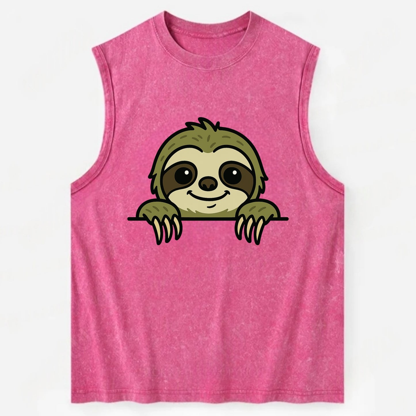 Sloth - Vintage Washed Tank - Pink