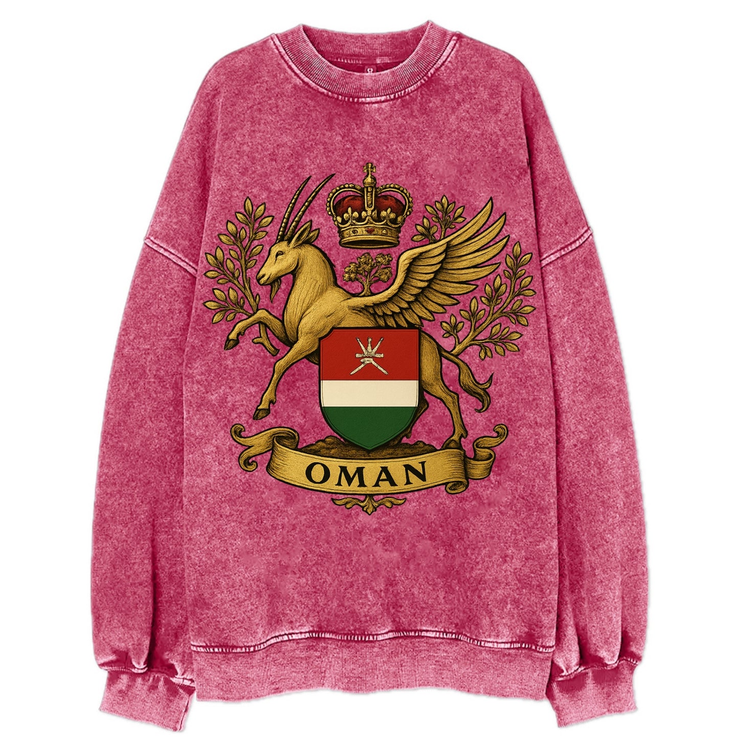 Oman Heritage Badge - Vintage Sweatshirt - Pink