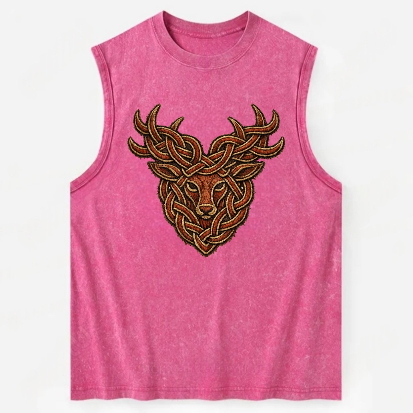 Stag Knot - Vintage Washed Tank - Pink