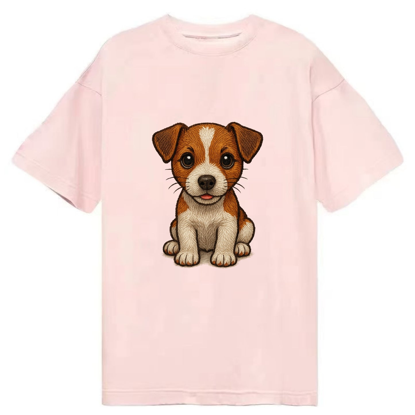 Baby Jack Russell Terrier Puppy - white with markings, alert ears, energetic - Classic T-shirt - Pink