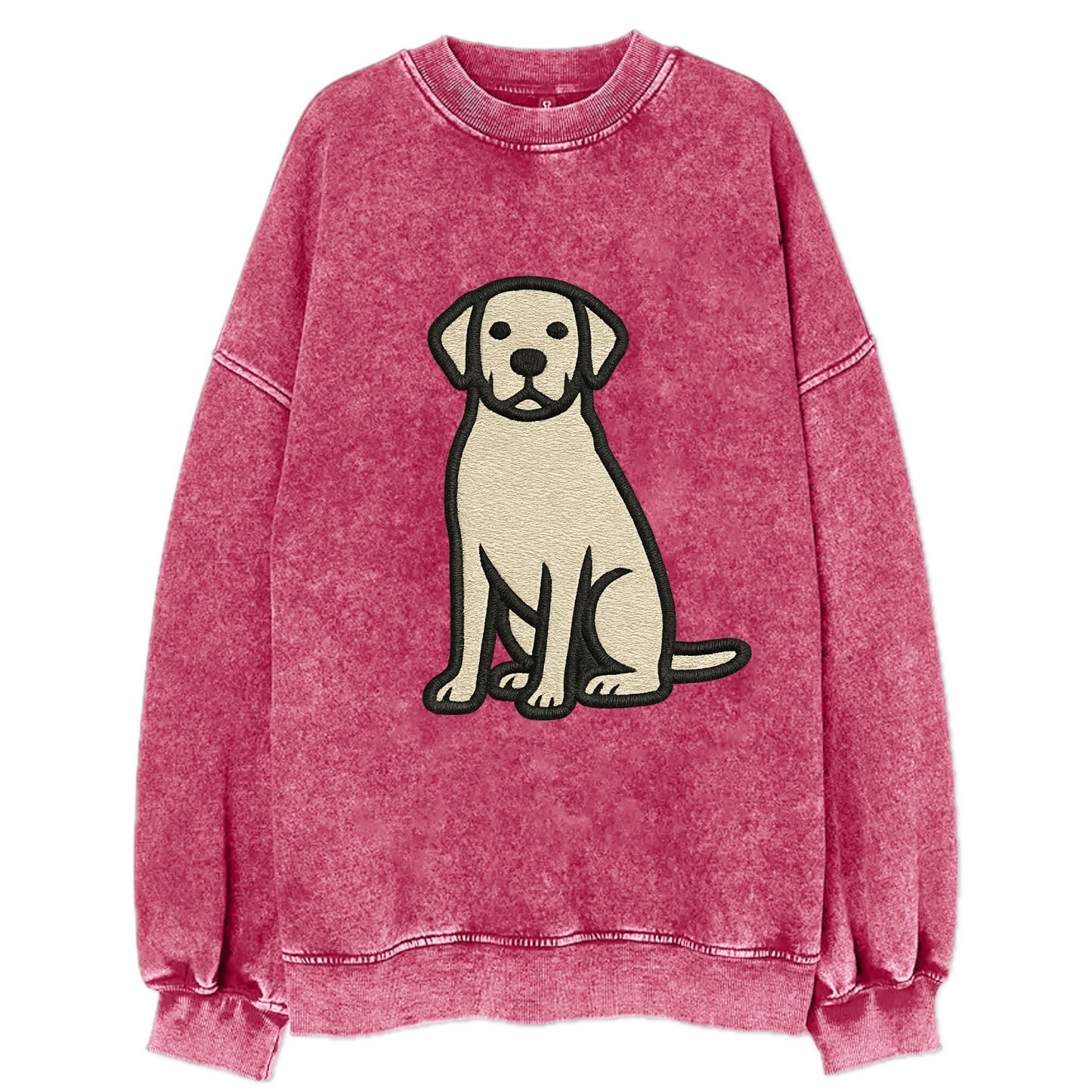 Goldador - Golden Lab mix sitting pose - Vintage Sweatshirt - Pink