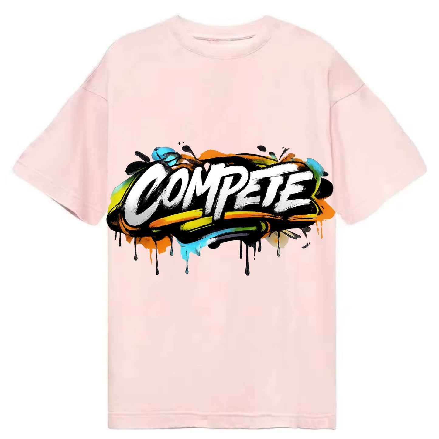 Bold typography design - "COMPETE" - competitive spirit, love the game - Classic T-shirt - Pink