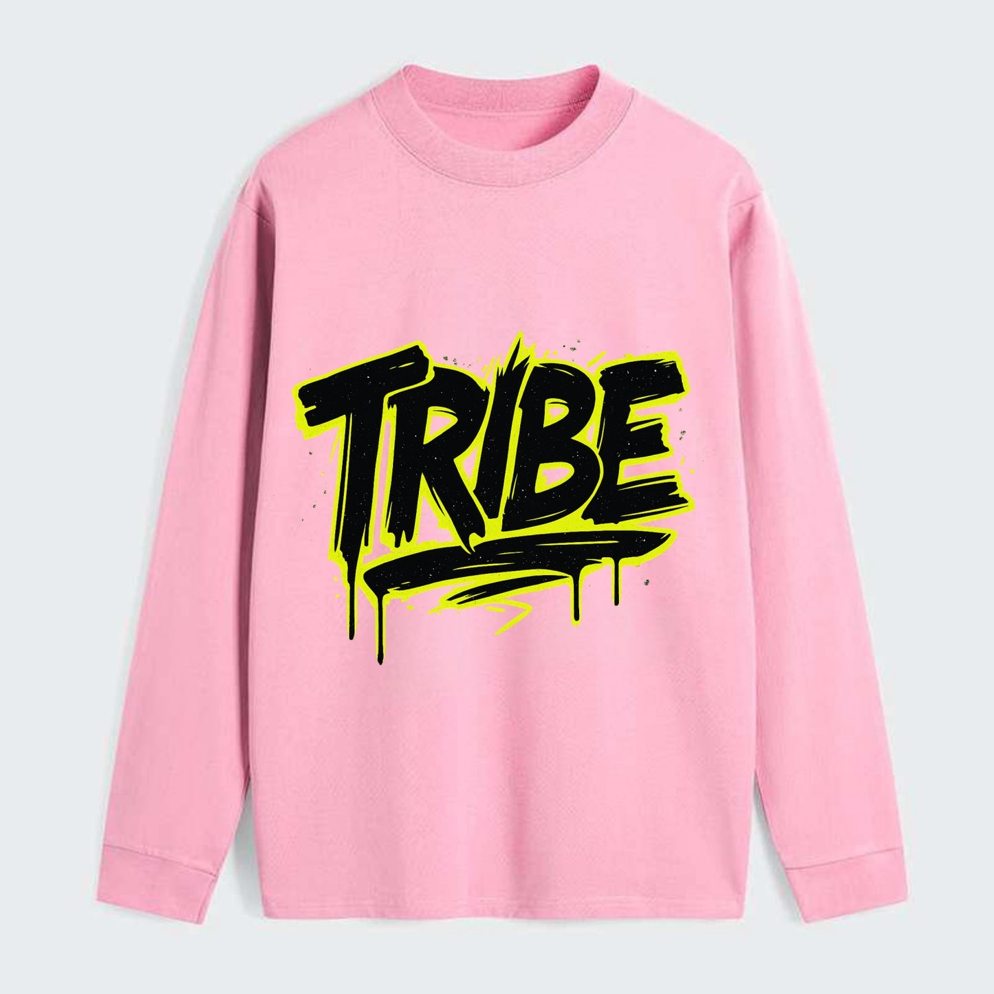 Bold typography design - "TRIBE" - your community, your group - Classic Long Sleeve Shirt - Pink