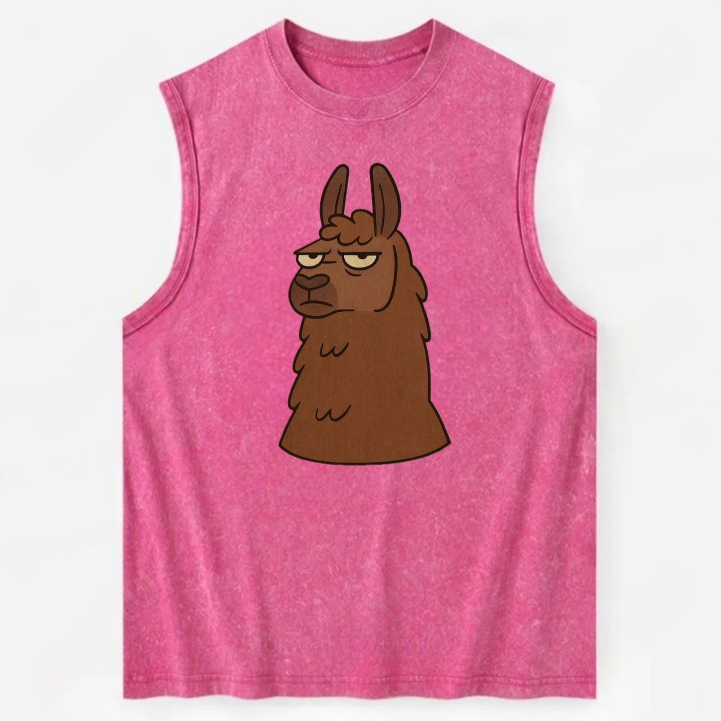 The Llama Judging Silently - Vintage Washed Tank - Pink