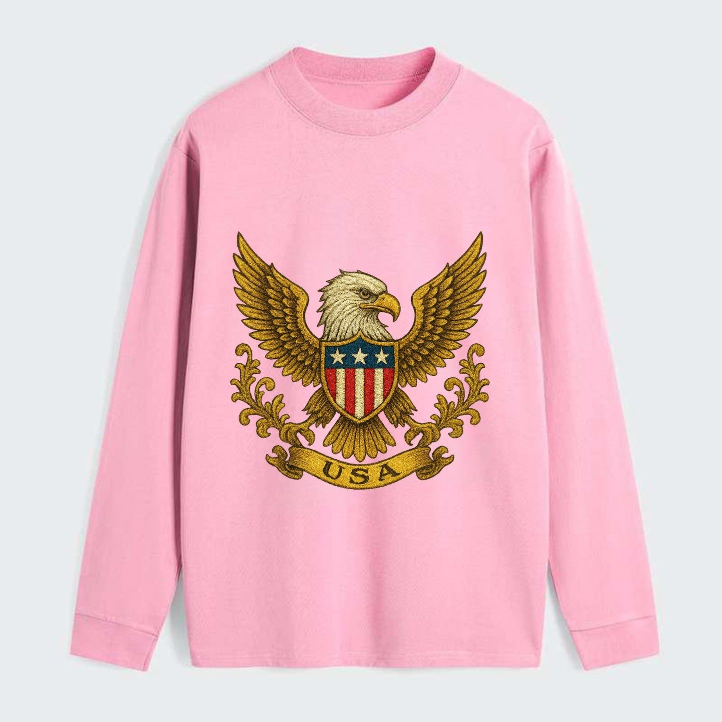 Usa Heritage Eagle Baseball Cap 2 - Classic Long Sleeve Shirt - Pink