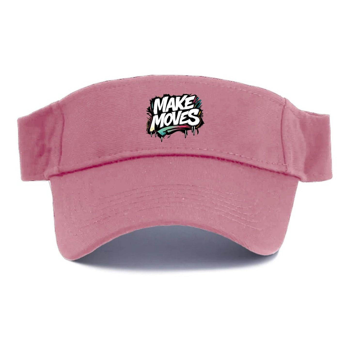 Bold typography design - "MAKE MOVES" - take action, progress forward - Visor - Pink