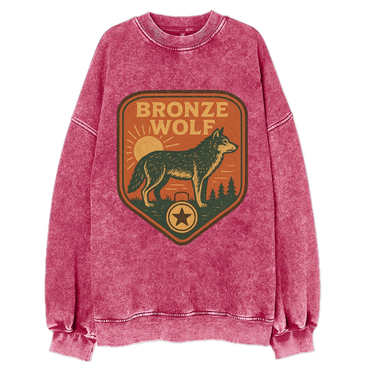 Bronze Wolf Medal - Vintage Sweatshirt - Pink