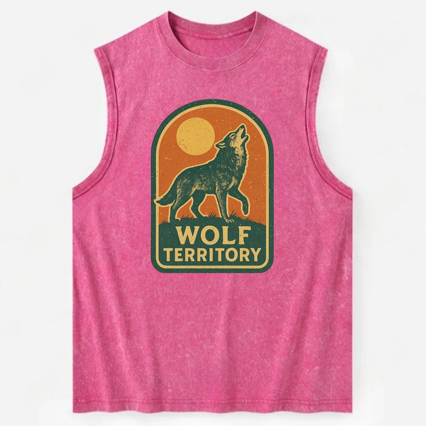 Wolf Territory Marking - Vintage Washed Tank - Pink