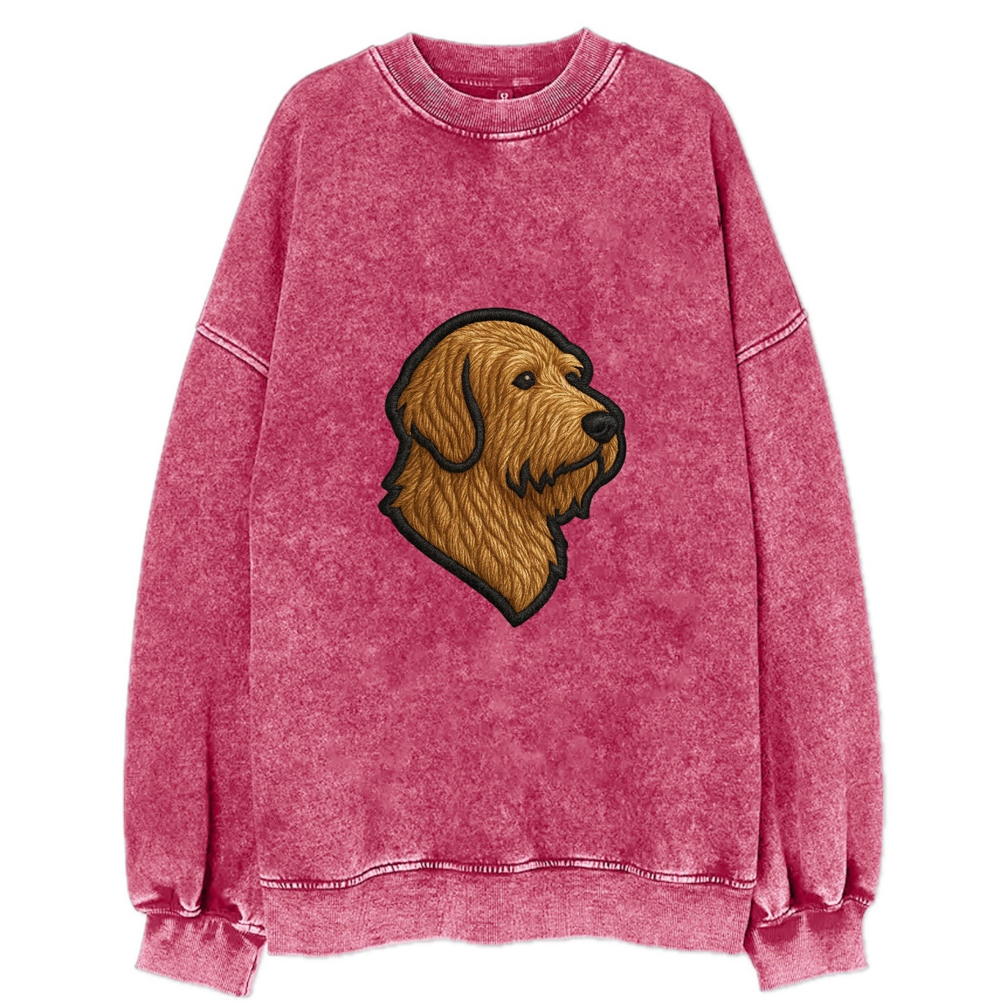 Otterhound - Trendy shaggy hound logo wi - Vintage Sweatshirt - Pink