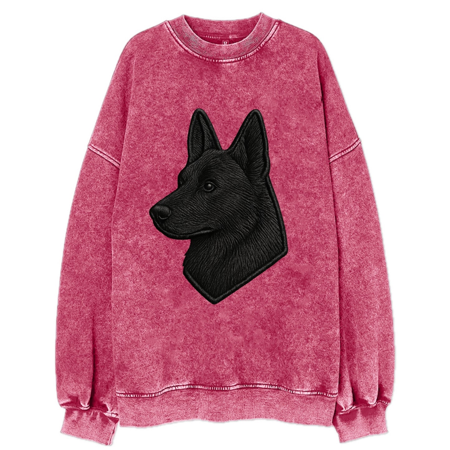 Belgian Sheepdog - Modern black shepherd - Vintage Sweatshirt - Pink