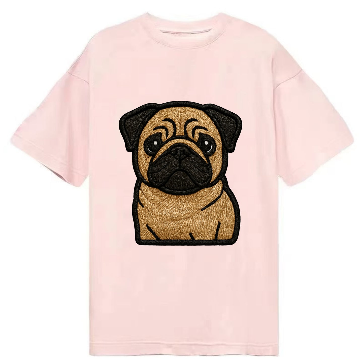 Pug - Contemporary wrinkled design with - Classic T-shirt - Pink