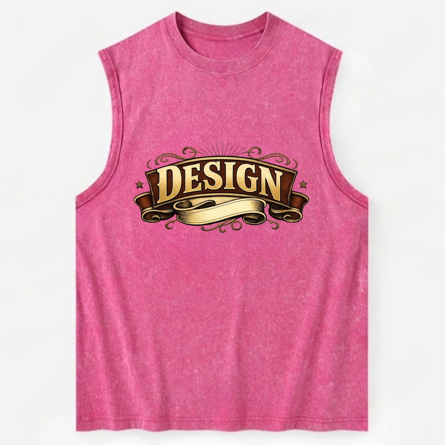 Bold typography design - "DESIGN" - intentional creation, aesthetic planning - Vintage Washed Tank - Pink