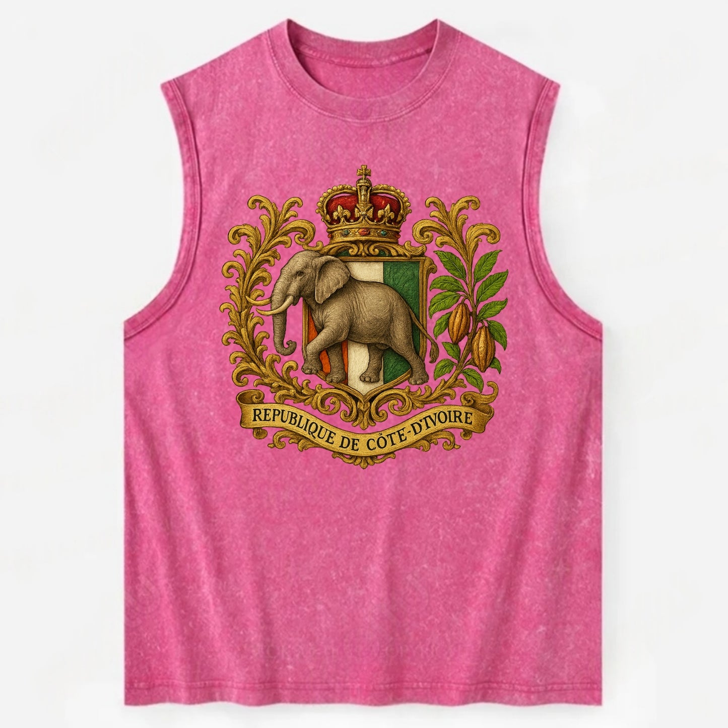 Ivory Coast Heritage Badge - Vintage Washed Tank - Pink
