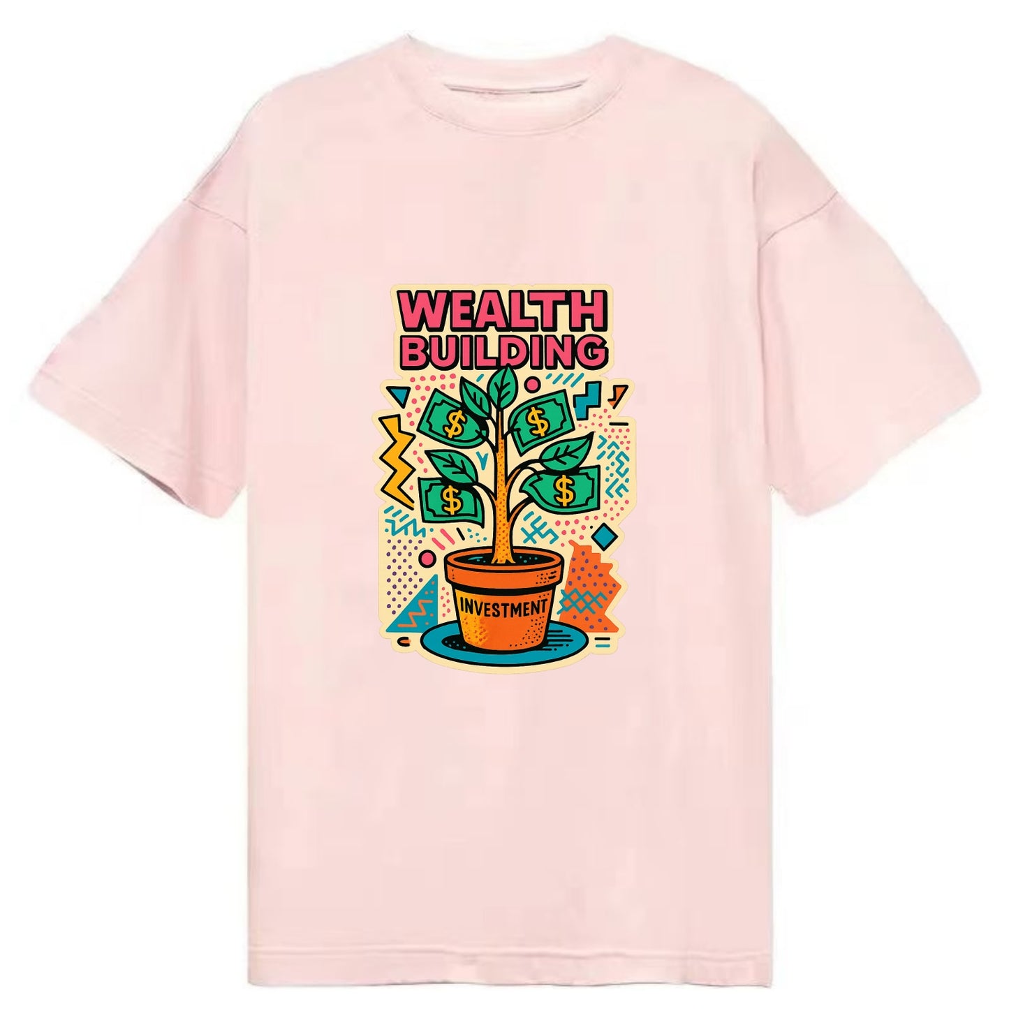Money tree growing from investment pot - financial independence journey, wealth - Classic T-shirt - Pink