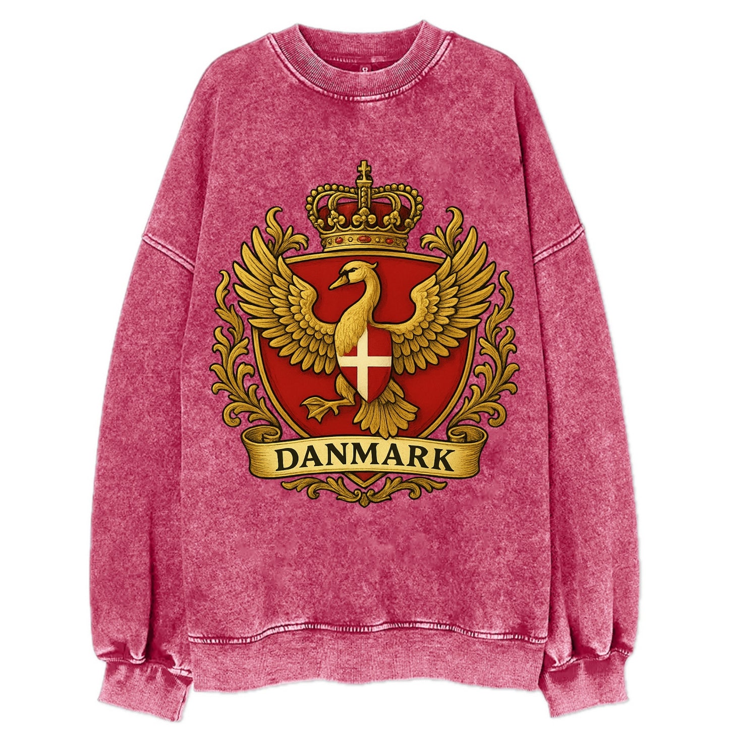 Denmark Heritage Badge - Vintage Sweatshirt - Pink