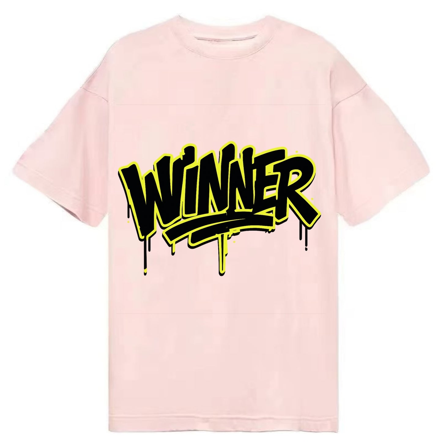 Bold typography design - "WINNER" - victorious mindset, champion - Classic T-shirt - Pink