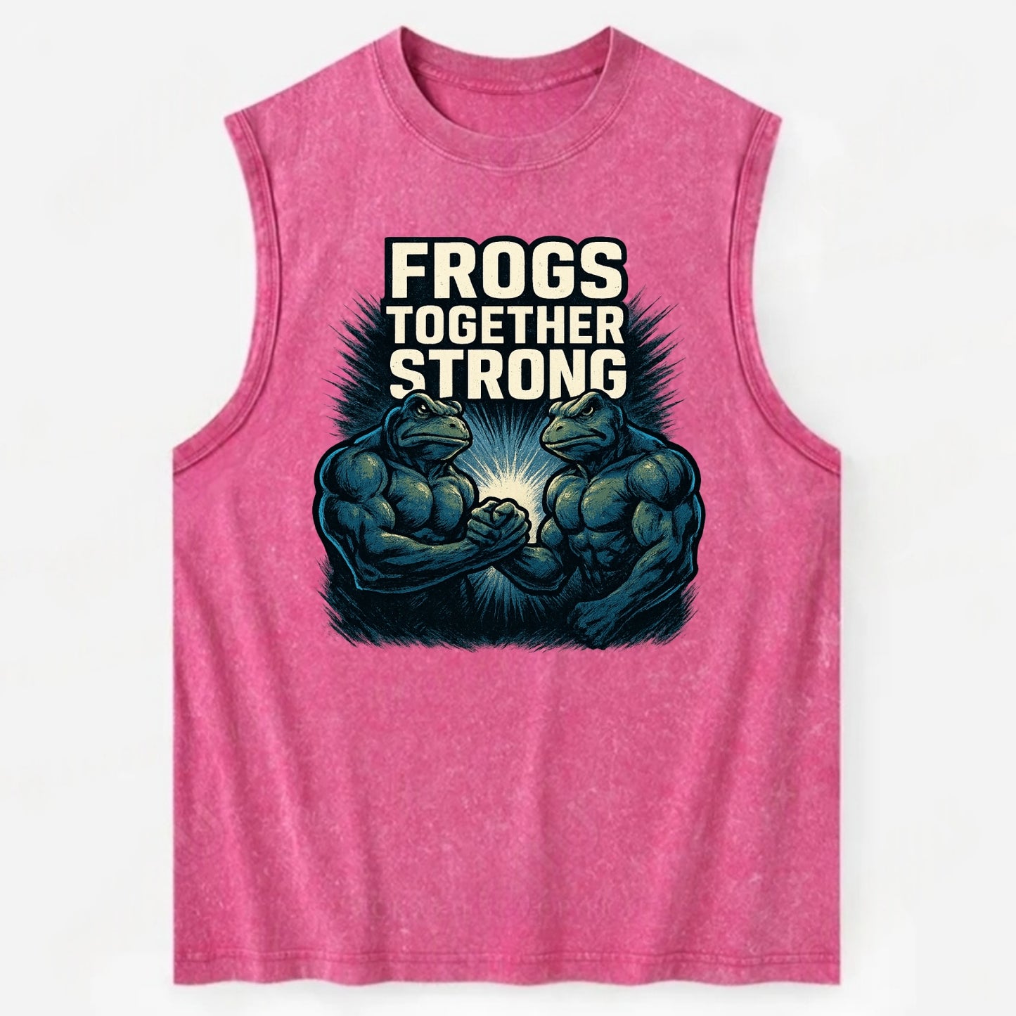 Frogs Together Strong 4 - Vintage Washed Tank - Pink