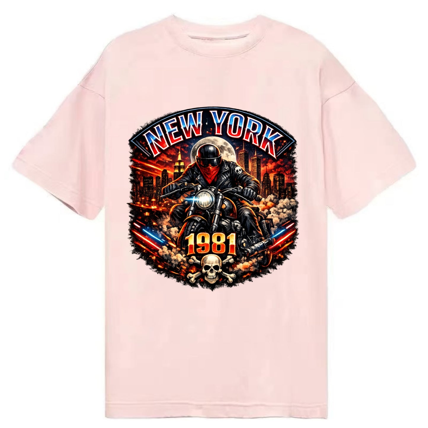 New York 1981 Biker - Classic T-shirt - Pink