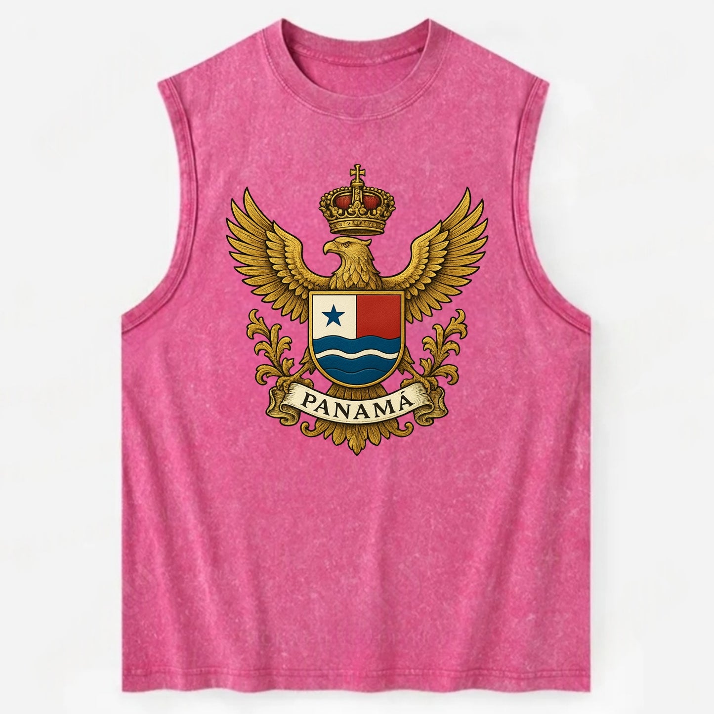 Panama Heritage Badge - Vintage Washed Tank - Pink