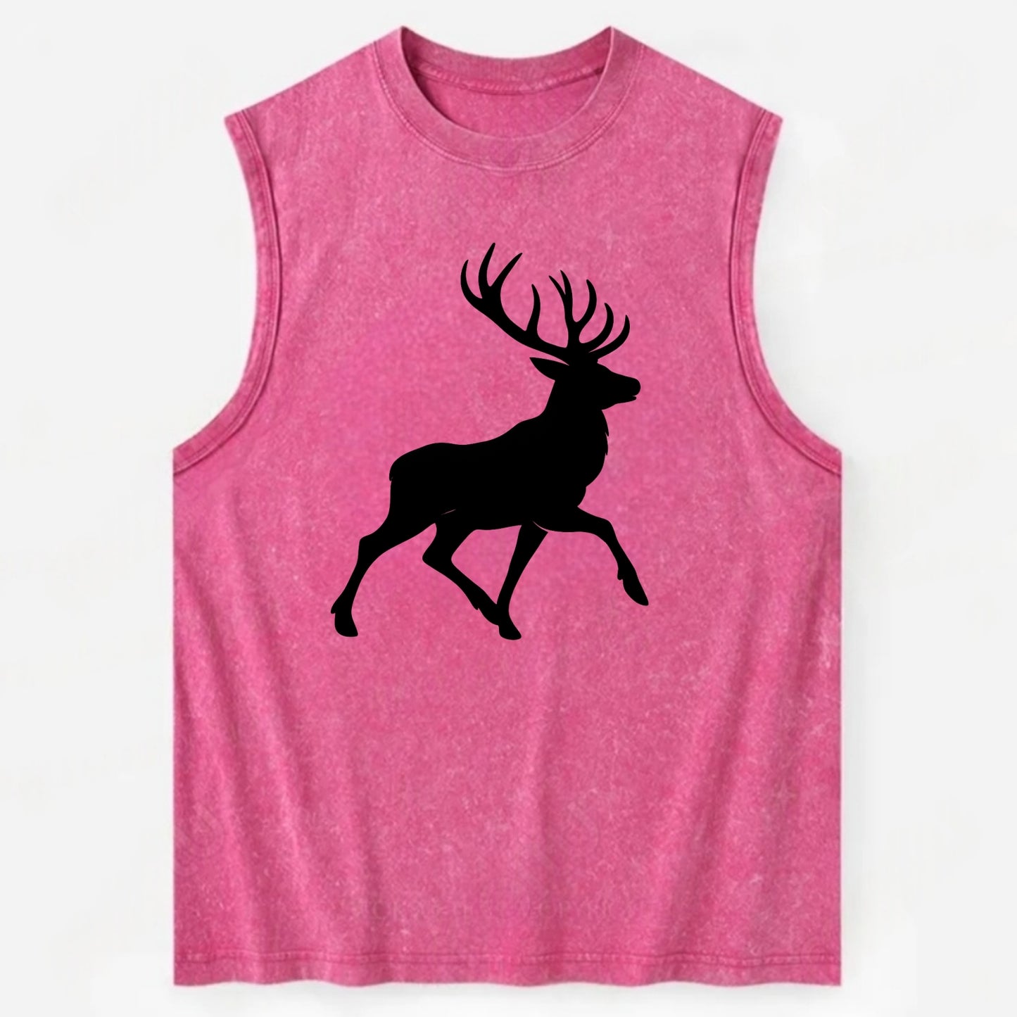 Deer with majestic antlers - Vintage Washed Tank - Pink