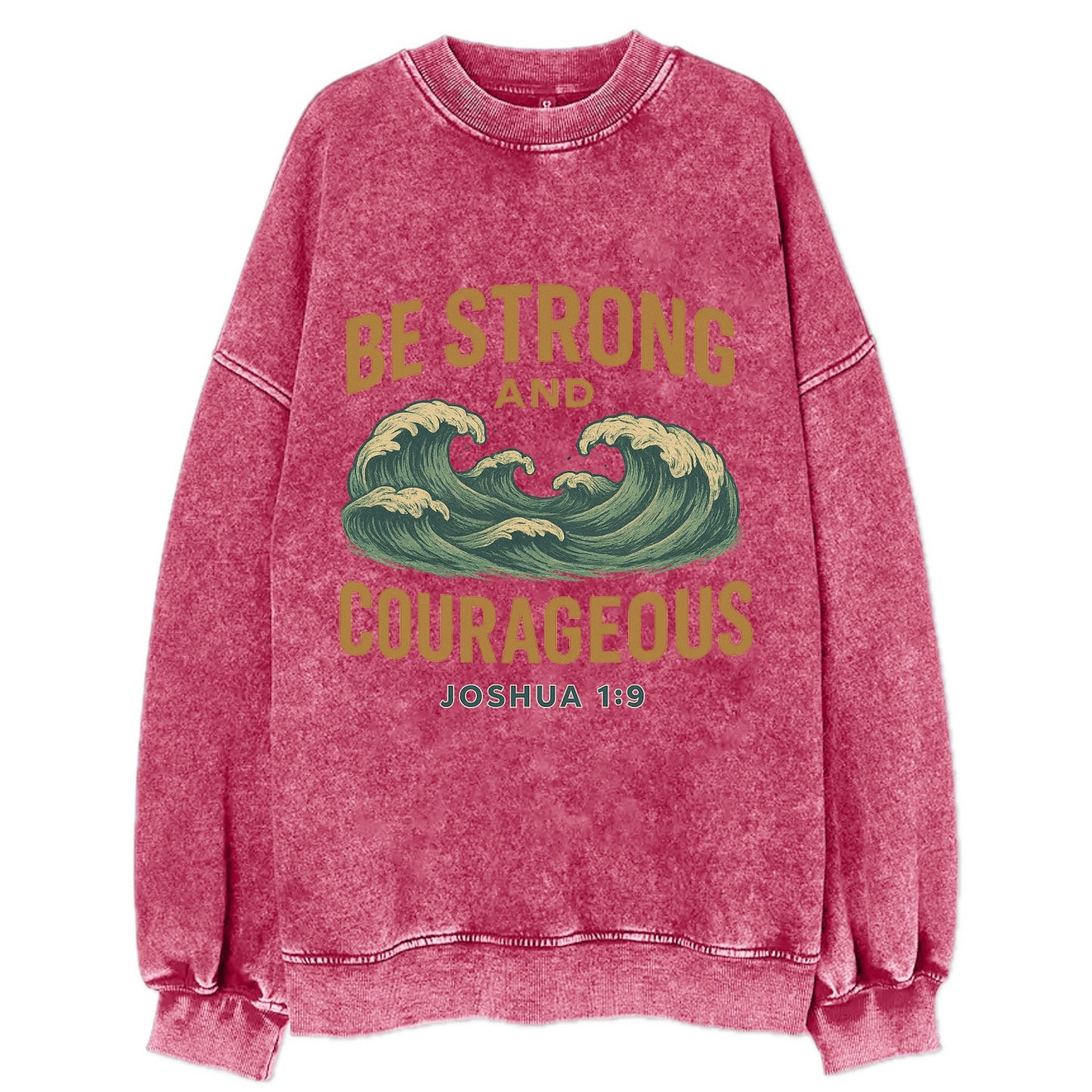 Joshua 1:9 Ocean - Vintage Sweatshirt - Pink