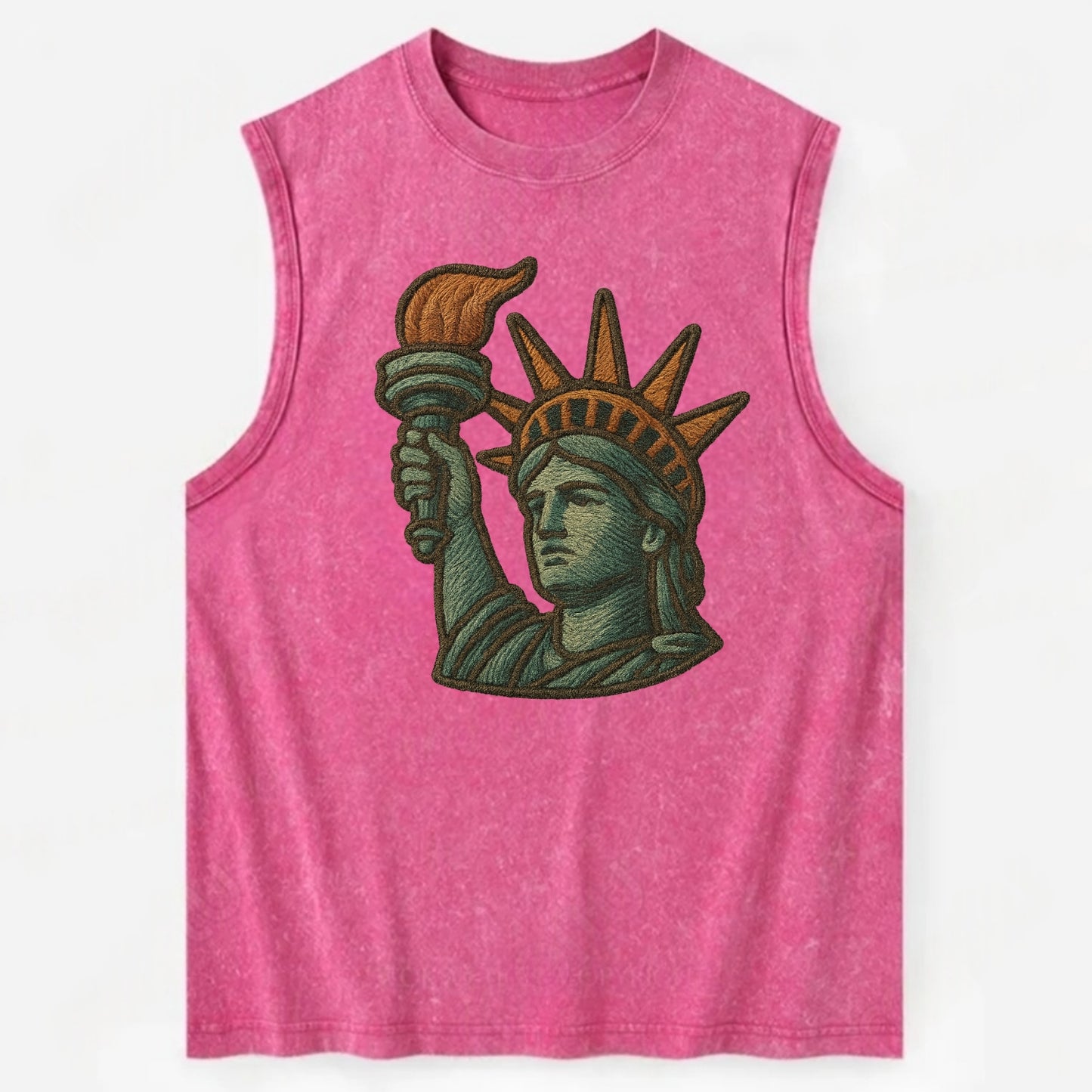 Statue of Liberty - Vintage Washed Tank - Pink