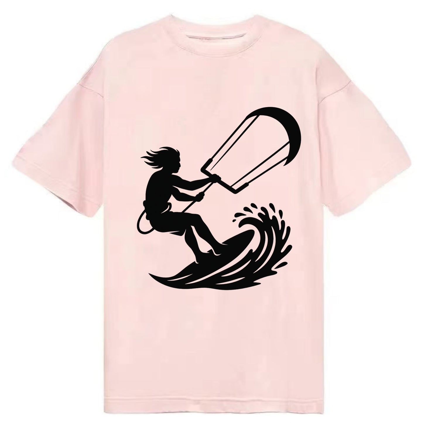 Kite surfer riding wave - Classic T-shirt - Pink