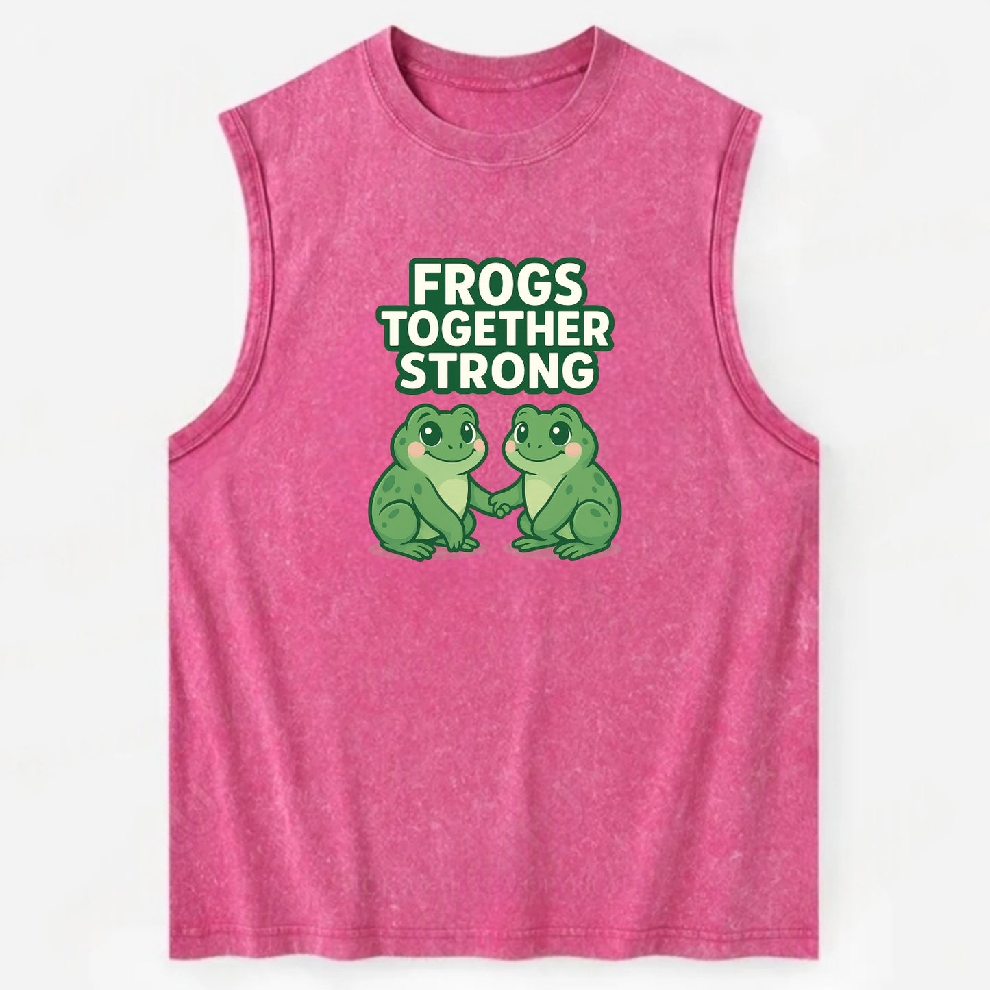 Frogs Together Strong 2 - Vintage Washed Tank - Pink