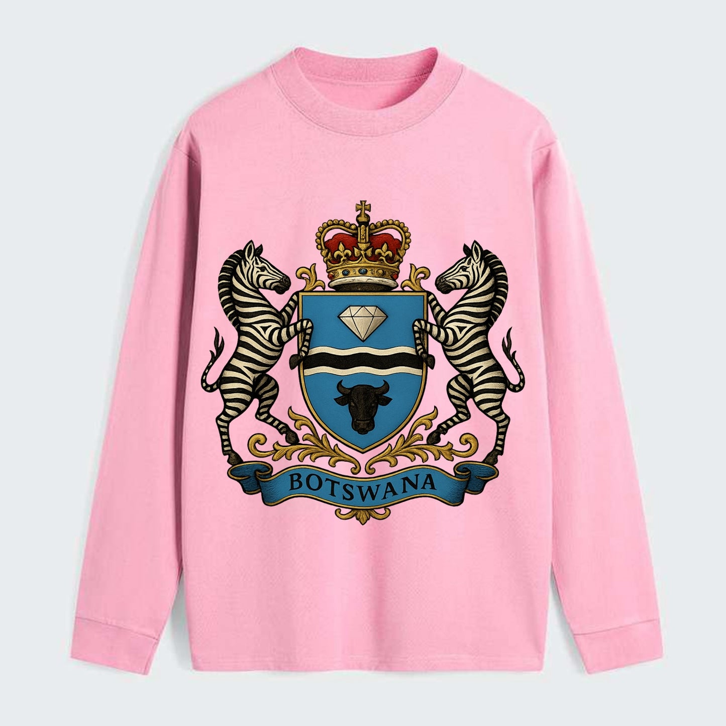 Botswana Heritage Badge - Classic Long Sleeve Shirt - Pink